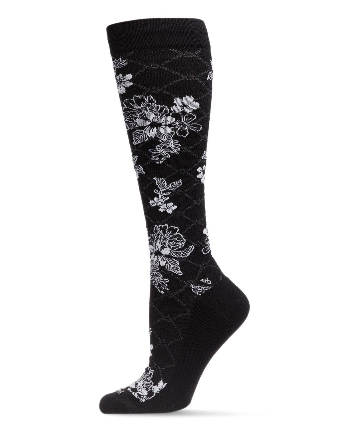 FLORAL LINK NYLON 15-20MMHG GRADUATED COMPRESSION SOCKS