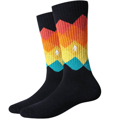 MEN'S ACTIVE RETRO SUNSET  COTTON CREW SOCKS