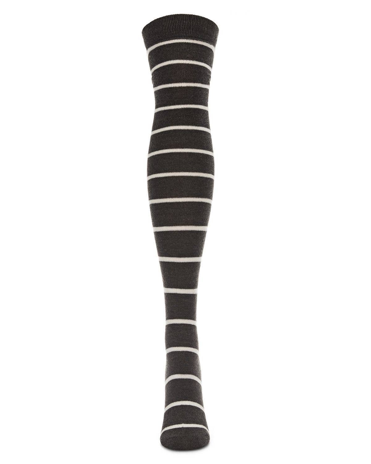 STRIPE CASHMERE BLEND OVER THE KNEE WARM SOCKS