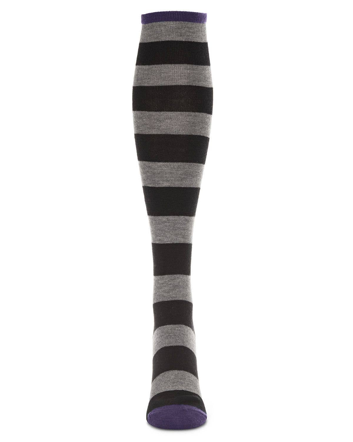 WOMEN'S SHADED STRIPED CASHMERE BLEND KNEE HIGH SOCKS