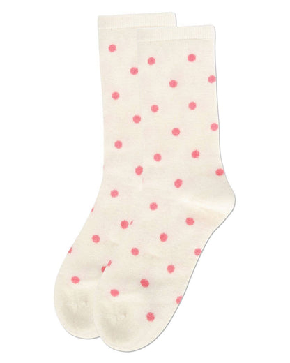 WOMEN'S PRETTY IN POLKA DOTS CASHMERE CREW BLEND CREW SOCK