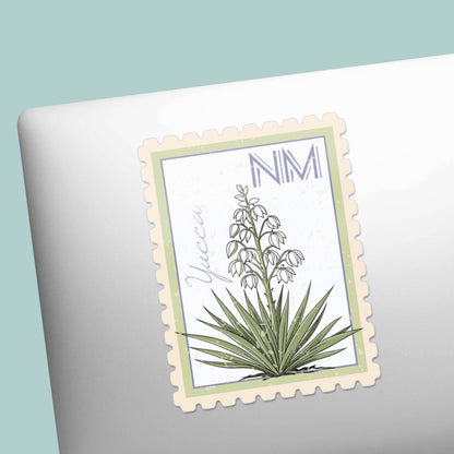 New Mexico State Flower Yucca Sticker - Vintage Stamp Decal