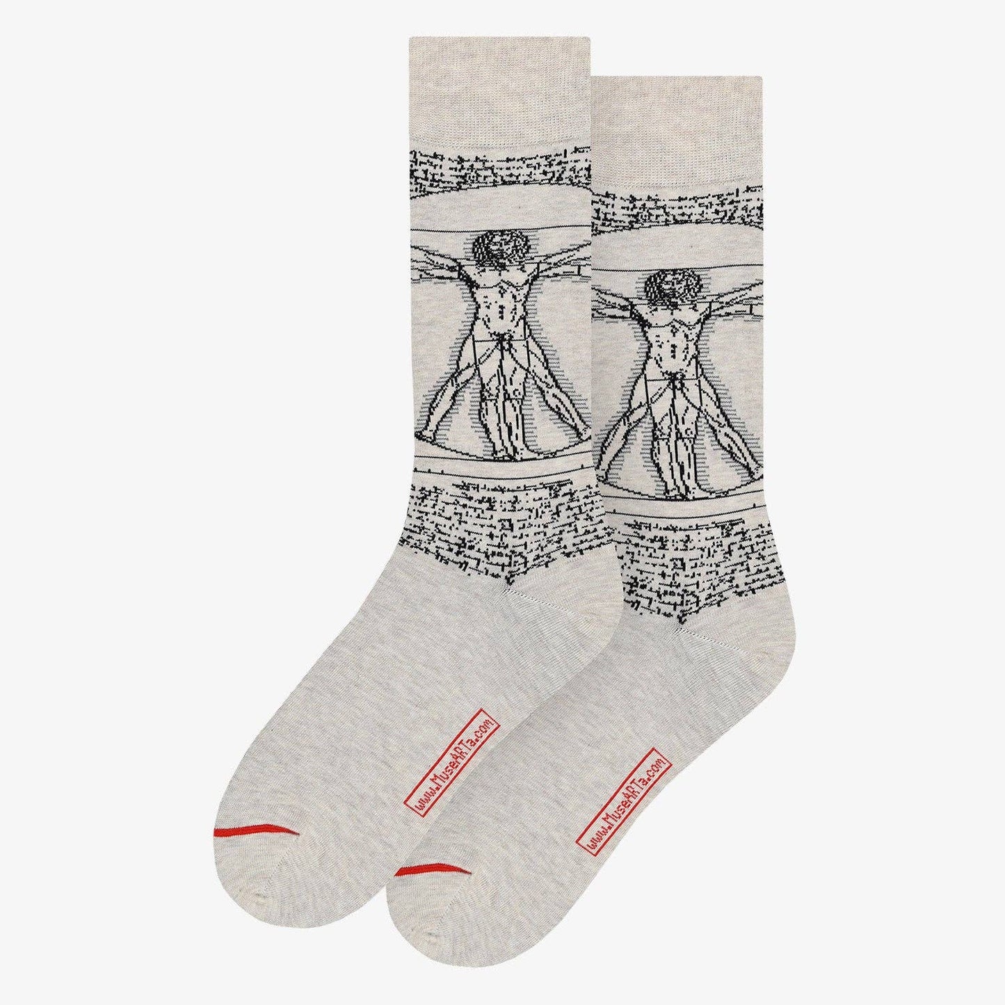 Leonardo da Vinci Vitruvian Man Cotton Crew Socks