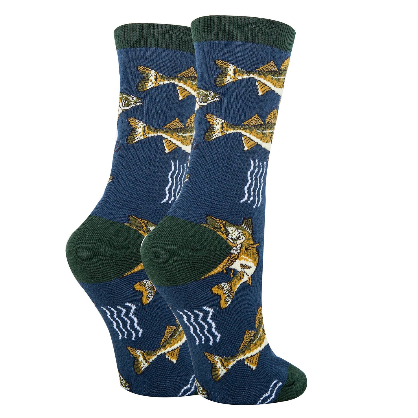 Walleye Women's Fishing Cotton Crew Socks