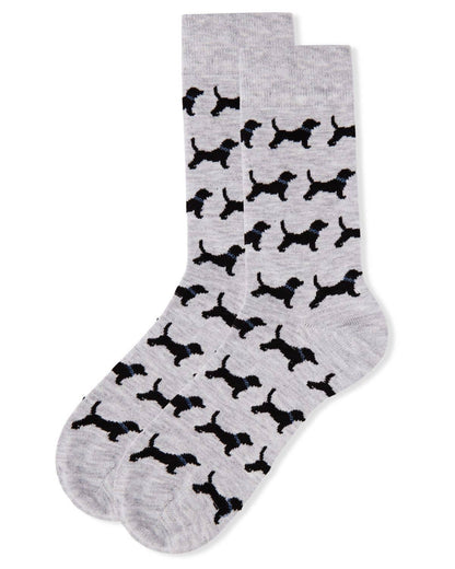 MEN'S BLACK LABRADOR RETRIEVER CASHMERE BLEND CREW SOCKS