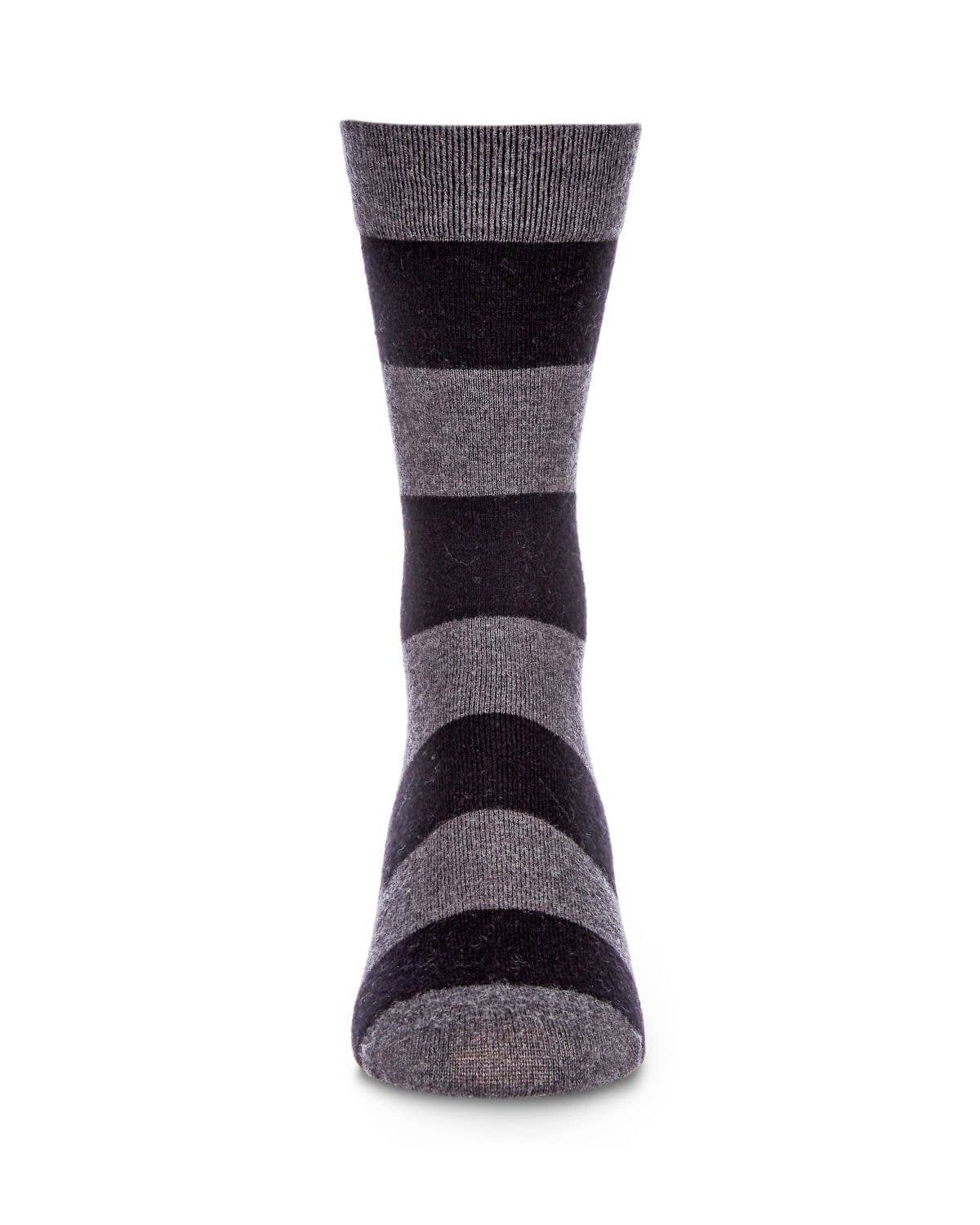 MEN'S STRIPED CASHMERE BLEND CREW SOCKS