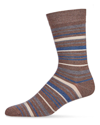 MEN'S SLICK STRIPES LUXURIOUSLY SOFT CASHMERE BLEND CREW SOCKS