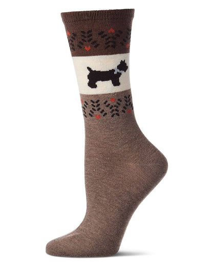 Women's Scotty Fairisle Cashmere Crew Socks