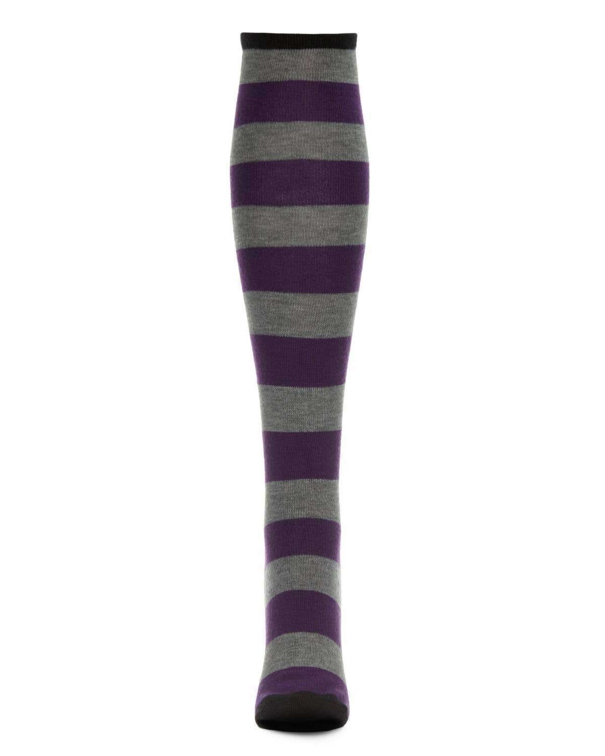 WOMEN'S SHADED STRIPED CASHMERE BLEND KNEE HIGH SOCKS