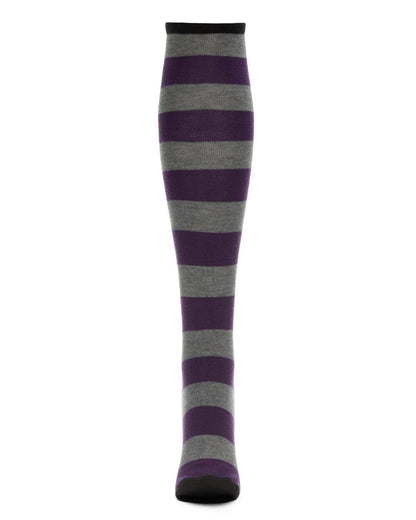 WOMEN'S SHADED STRIPED CASHMERE BLEND KNEE HIGH SOCKS
