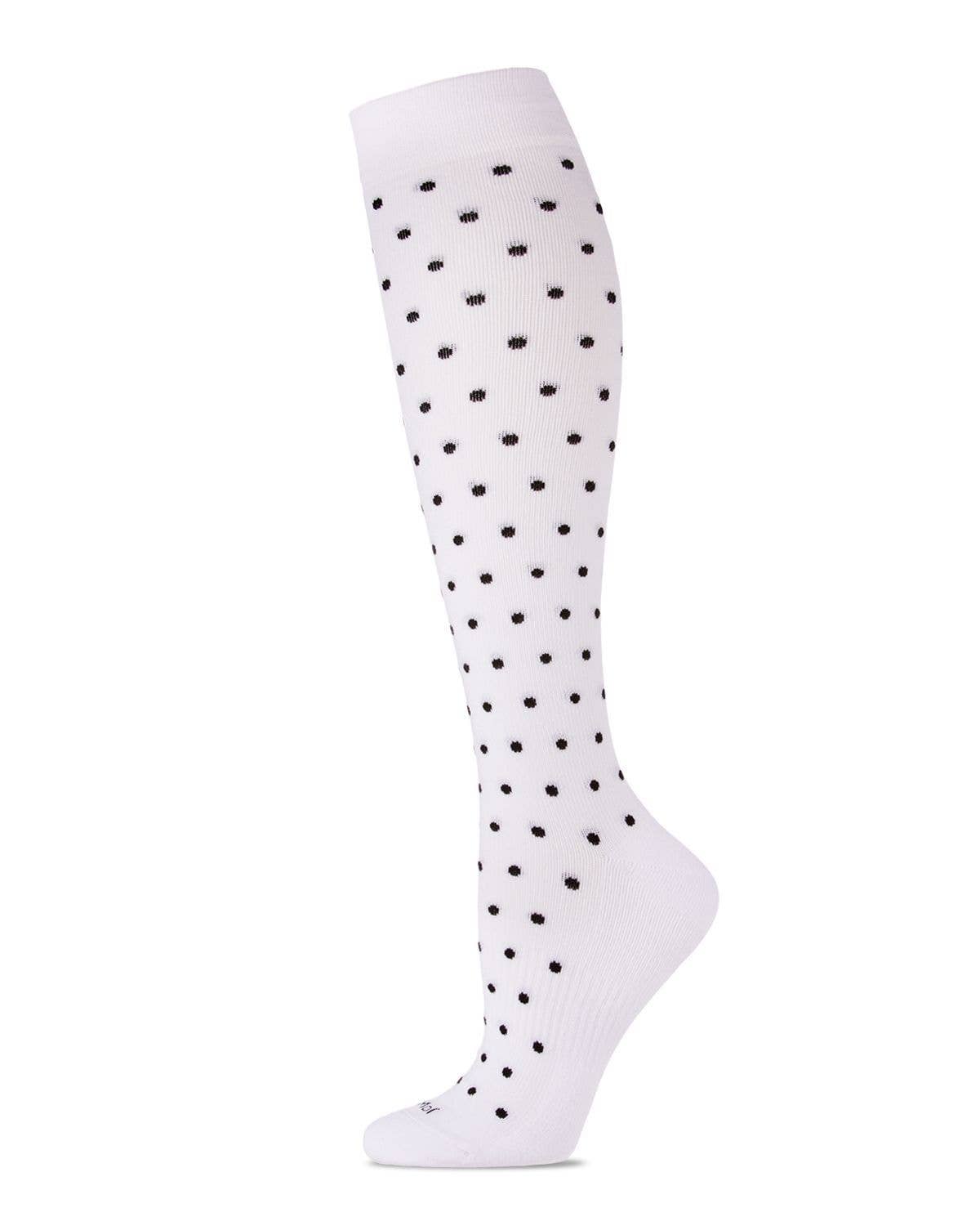 Women's Classic Polka Dots Bamboo Blend 8-15mmHg Graduated Compression Socks