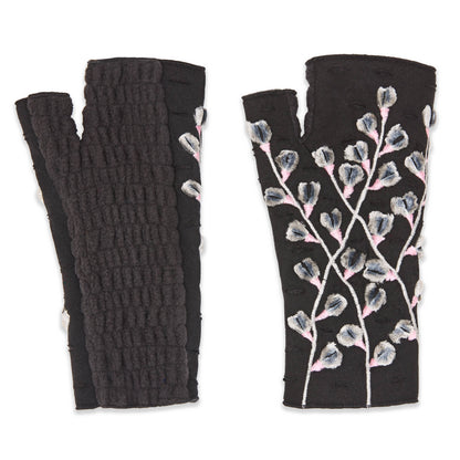 Azalea Noir Fingerless Fleece Gloves | Knit Gloves
