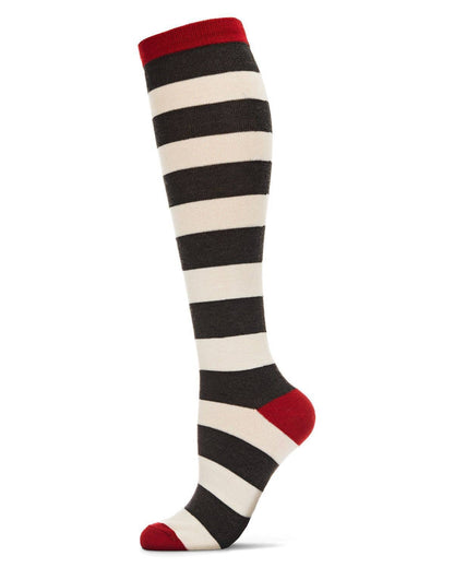 WOMEN'S SHADED STRIPED CASHMERE BLEND KNEE HIGH SOCKS