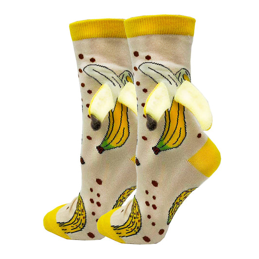 3D Banana Nana  Women's Funny Cotton Crew Socks
