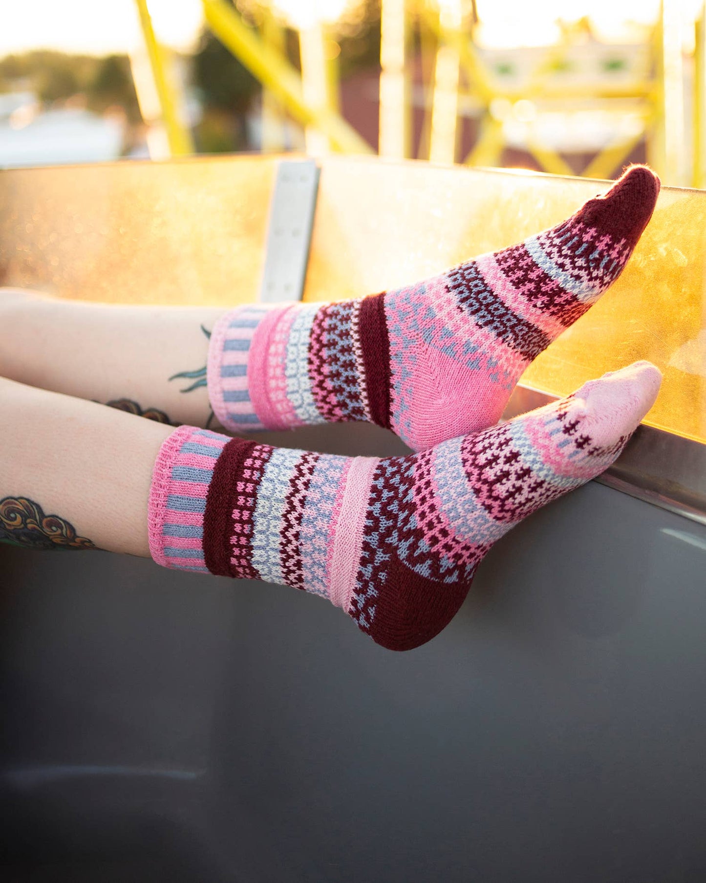 Valentine's Day Cotton Crew Socks - Alpenrose Crew Socks