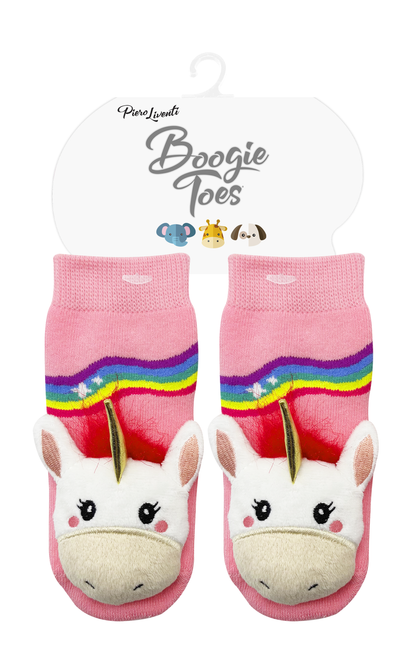 Pink Unicorn Boogie Toes Rattle Socks