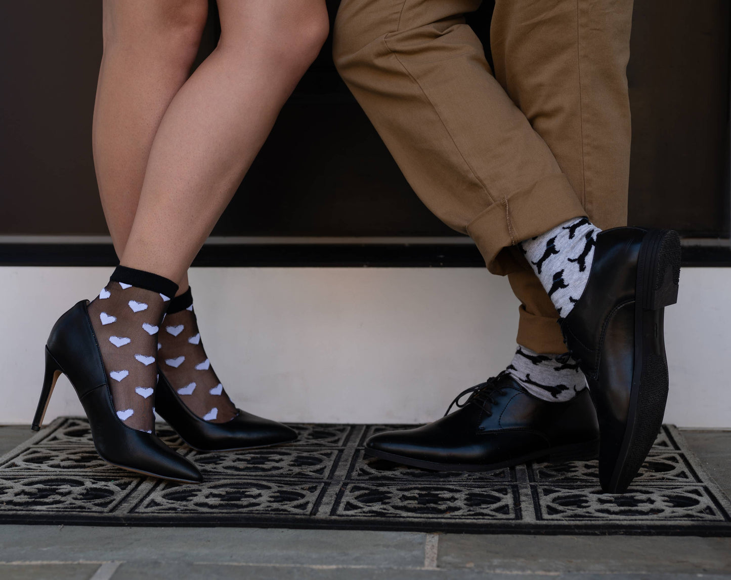 MEN'S BLACK LABRADOR RETRIEVER CASHMERE BLEND CREW SOCKS