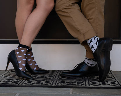 MEN'S BLACK LABRADOR RETRIEVER CASHMERE BLEND CREW SOCKS