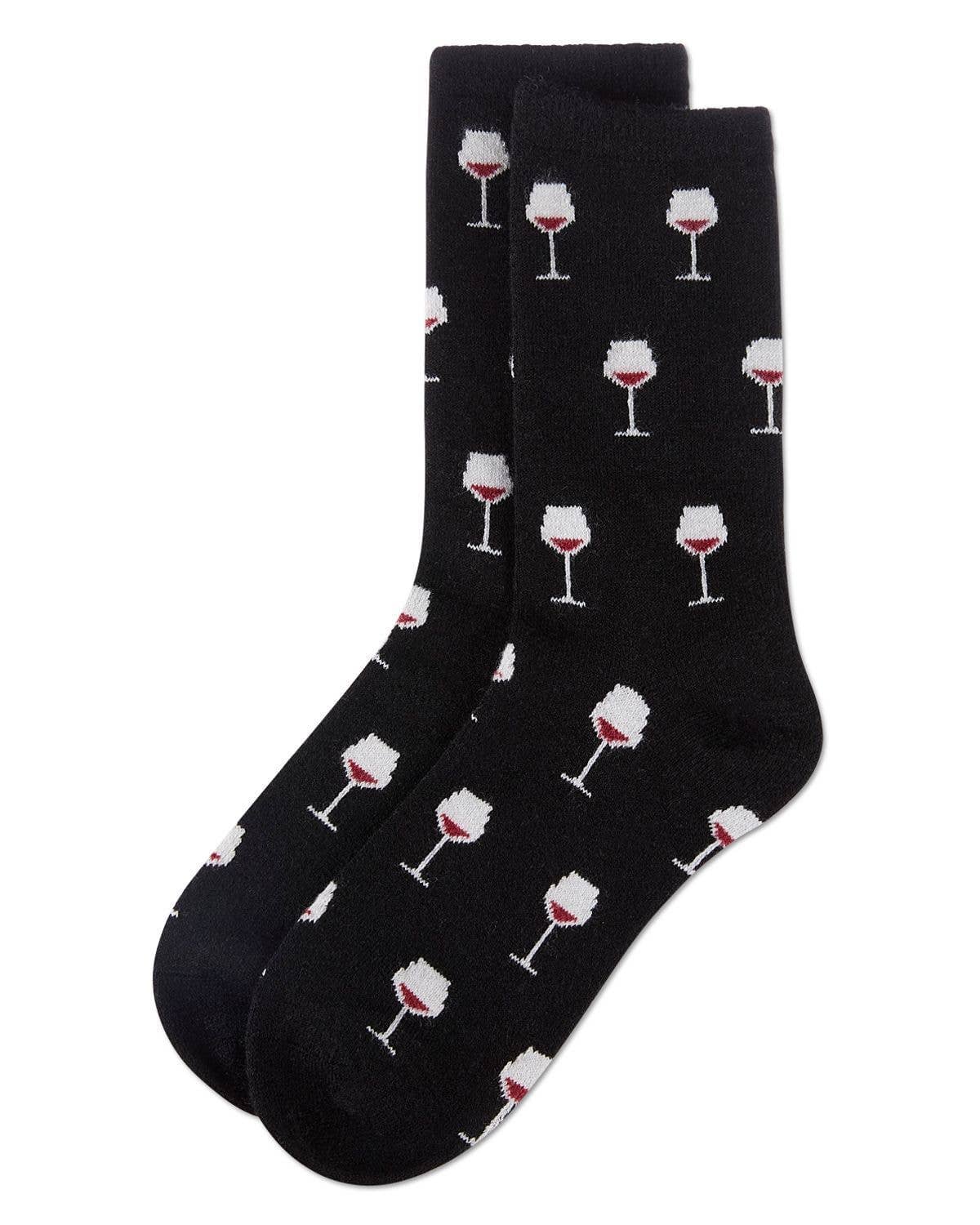 WOMEN'S WINE CASHMERE BLEND CREW SOCKS