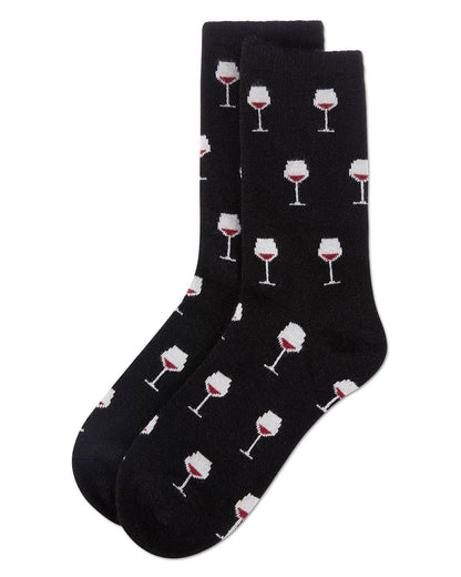 WOMEN'S WINE CASHMERE BLEND CREW SOCKS