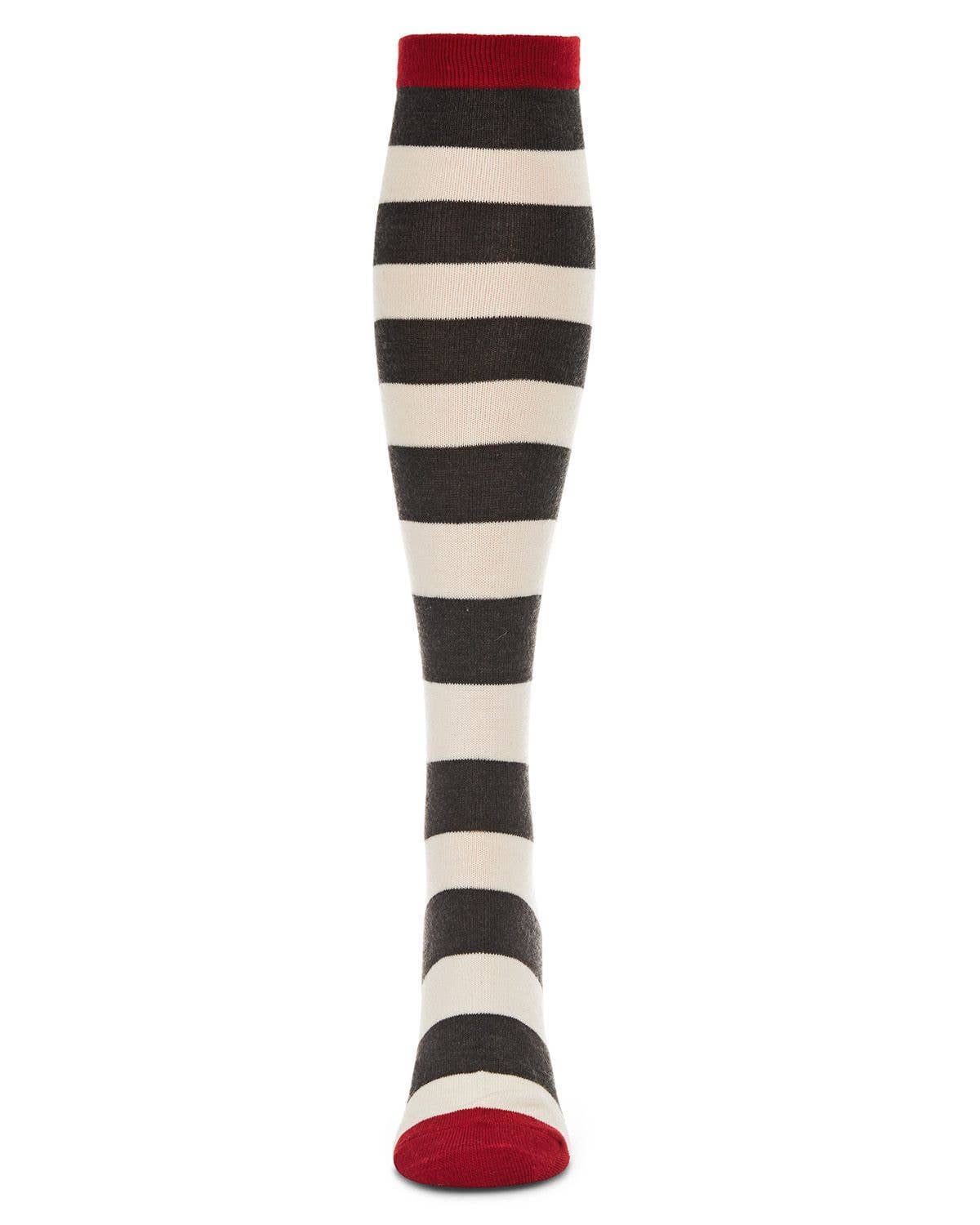 WOMEN'S SHADED STRIPED CASHMERE BLEND KNEE HIGH SOCKS