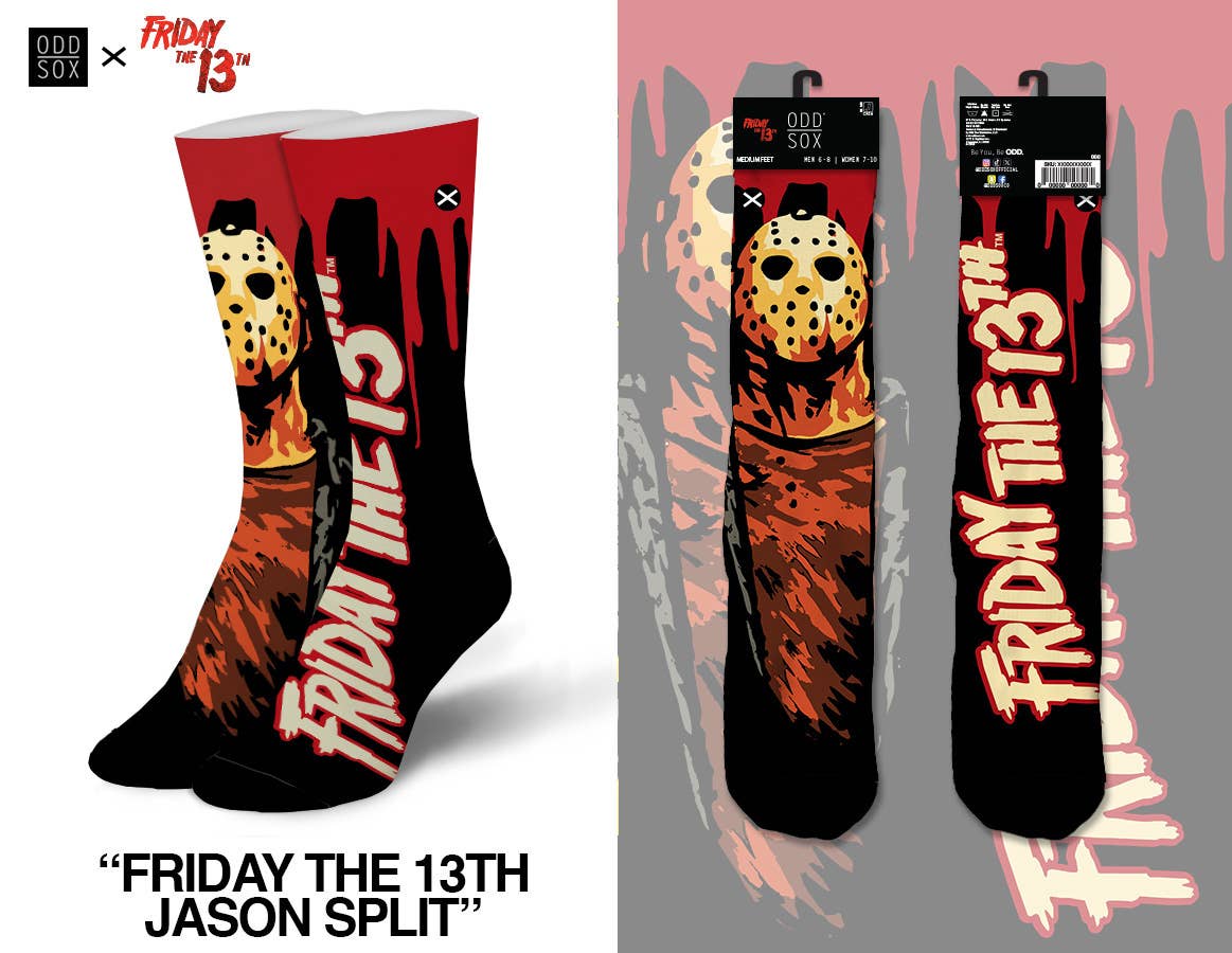Friday The 13th Jason Split - Womens Crew Straight