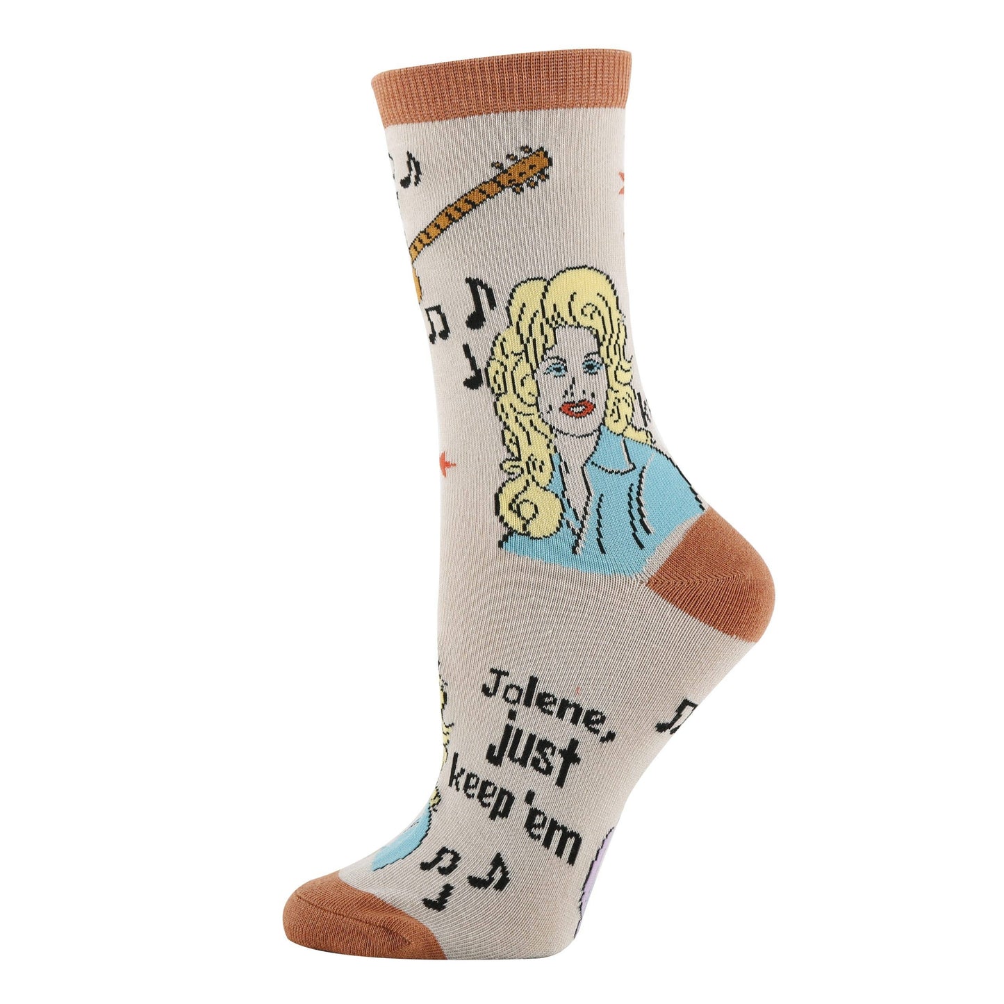 Just Keep 'em Women's Jolene Dolly Parton Cotton Crew Socks