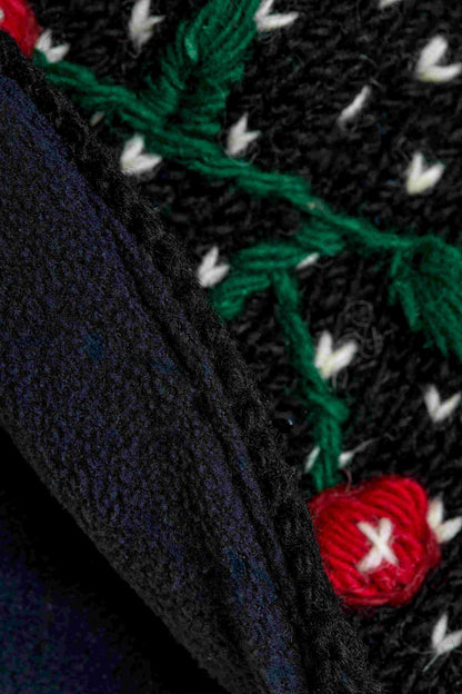 Cherries Noir Knit Handwarmers
