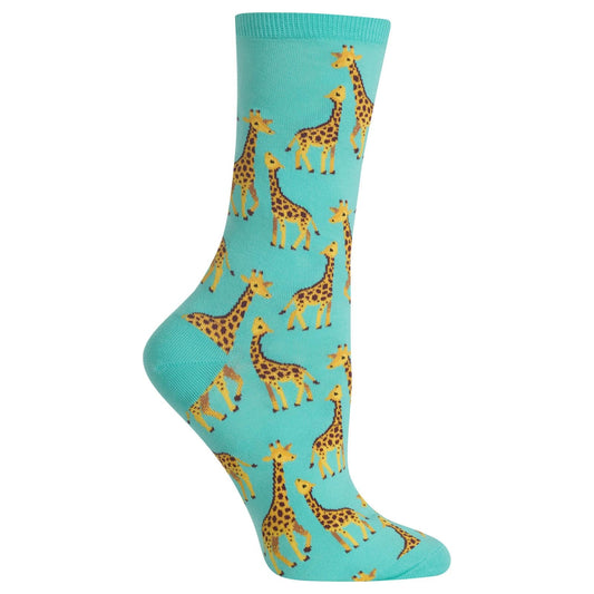 WOMEN'S GIRAFFE COTTON CREW SOCKS