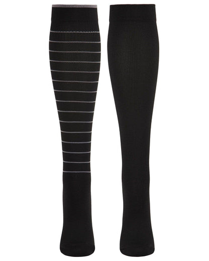 Women's 2 Pair Pack Multi Striped Graduated Compression Socks
