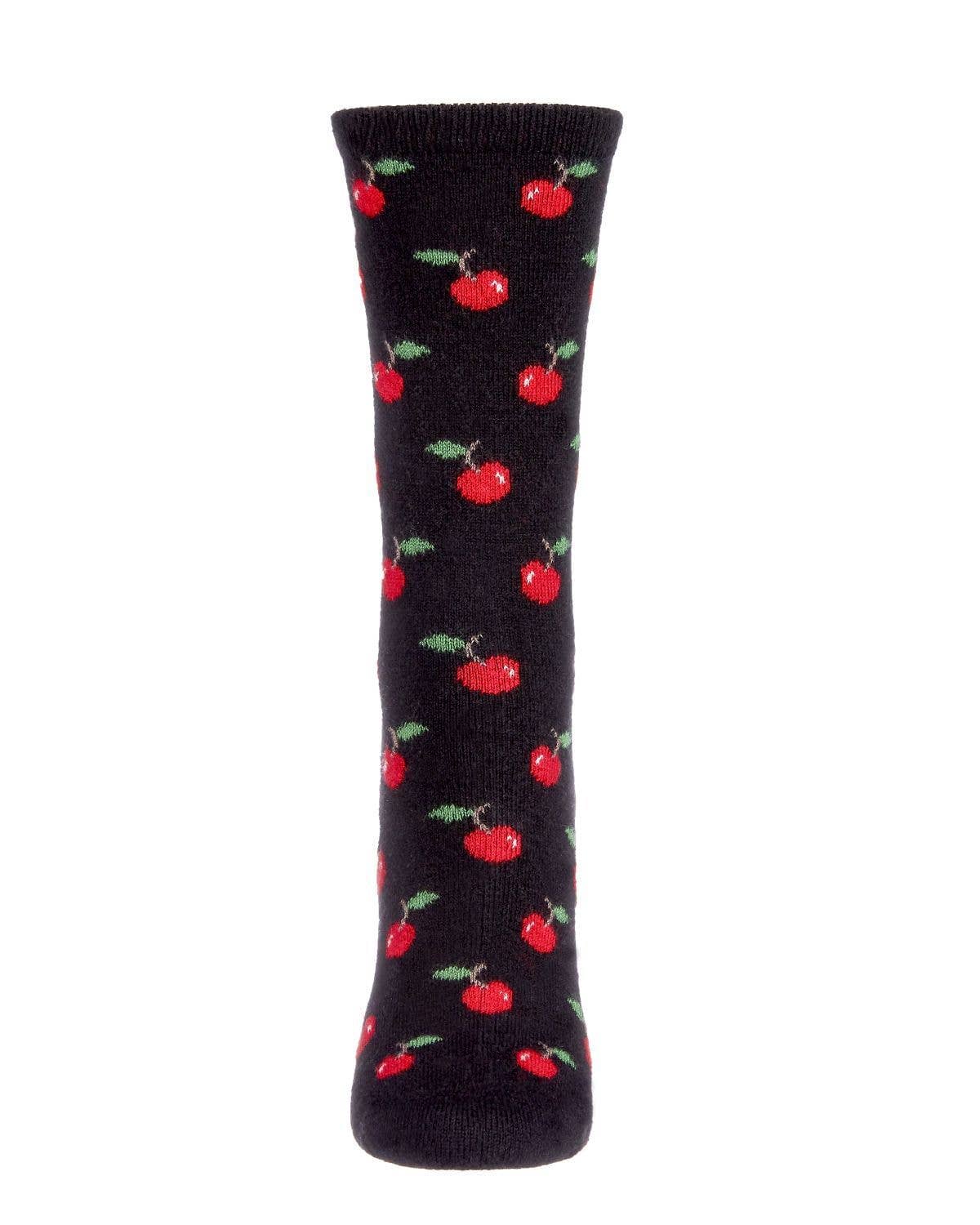 WOMEN'S CHERRY ON TOP CASHMERE BLEND CREW SOCKS
