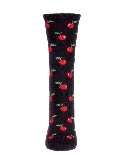 WOMEN'S CHERRY ON TOP CASHMERE BLEND CREW SOCKS
