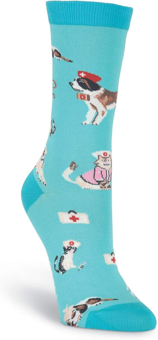 WOMEN'S VETERINARIAN COTTON CREW SOCKS