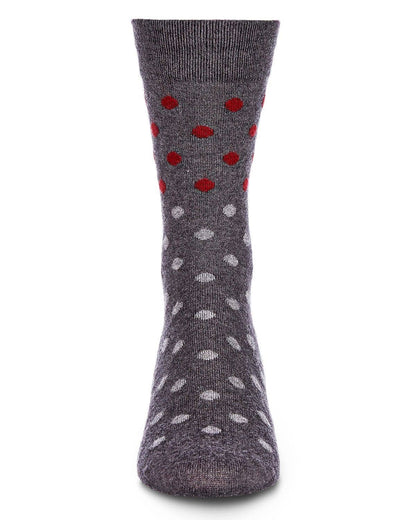 MEN'S TWO TONE POLKA DOT LUXURIOUSLY SOFT CASHMERE CREW SOCKS
