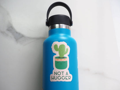 Not a Hugger Cute Cactus Sticker, Funny House Plant Decals