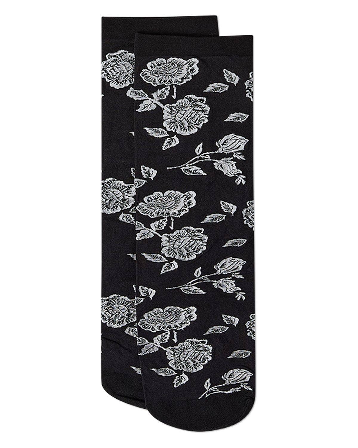 All Over Fancy Floral Sheer Crew Socks