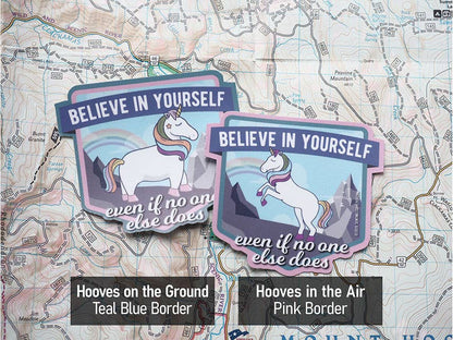 Believe in Yourself Cute Rainbow Unicorn Sticker