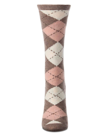 Women's Argyle Cashmere Crew Socks
