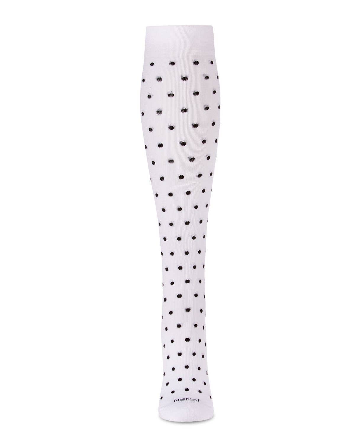 Women's Classic Polka Dots Bamboo Blend 8-15mmHg Graduated Compression Socks