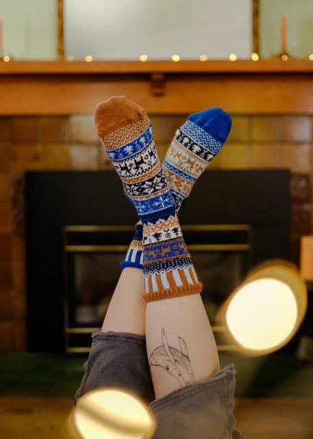 Chestnut Crew Socks Sustainably Made Festive Holiday Socks