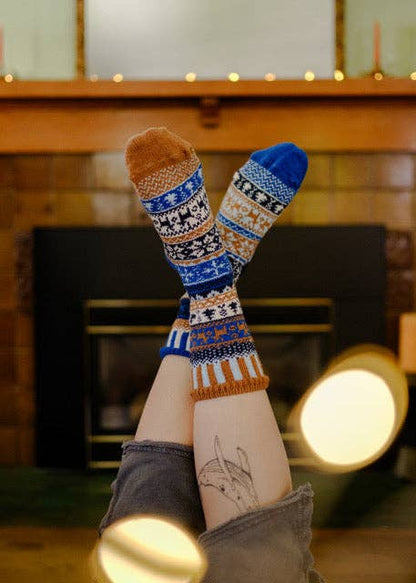 Chestnut Crew Socks Sustainably Made Festive Holiday Socks