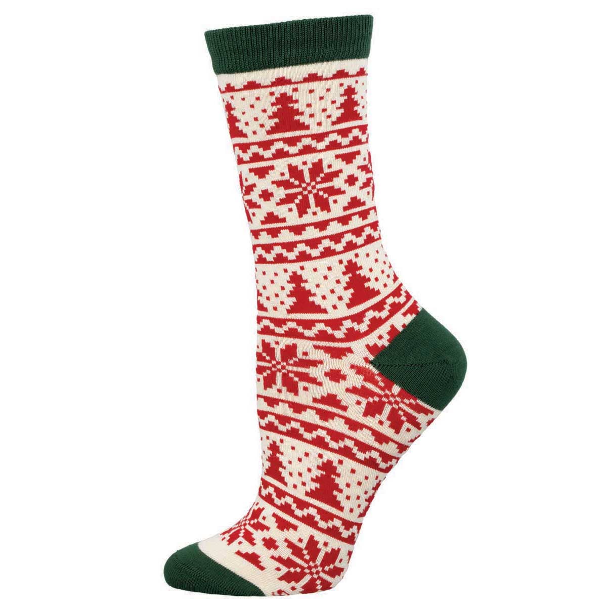 CHRISTMAS FAIR ISLE WOMEN'S BAMBOO CREW SOCKS