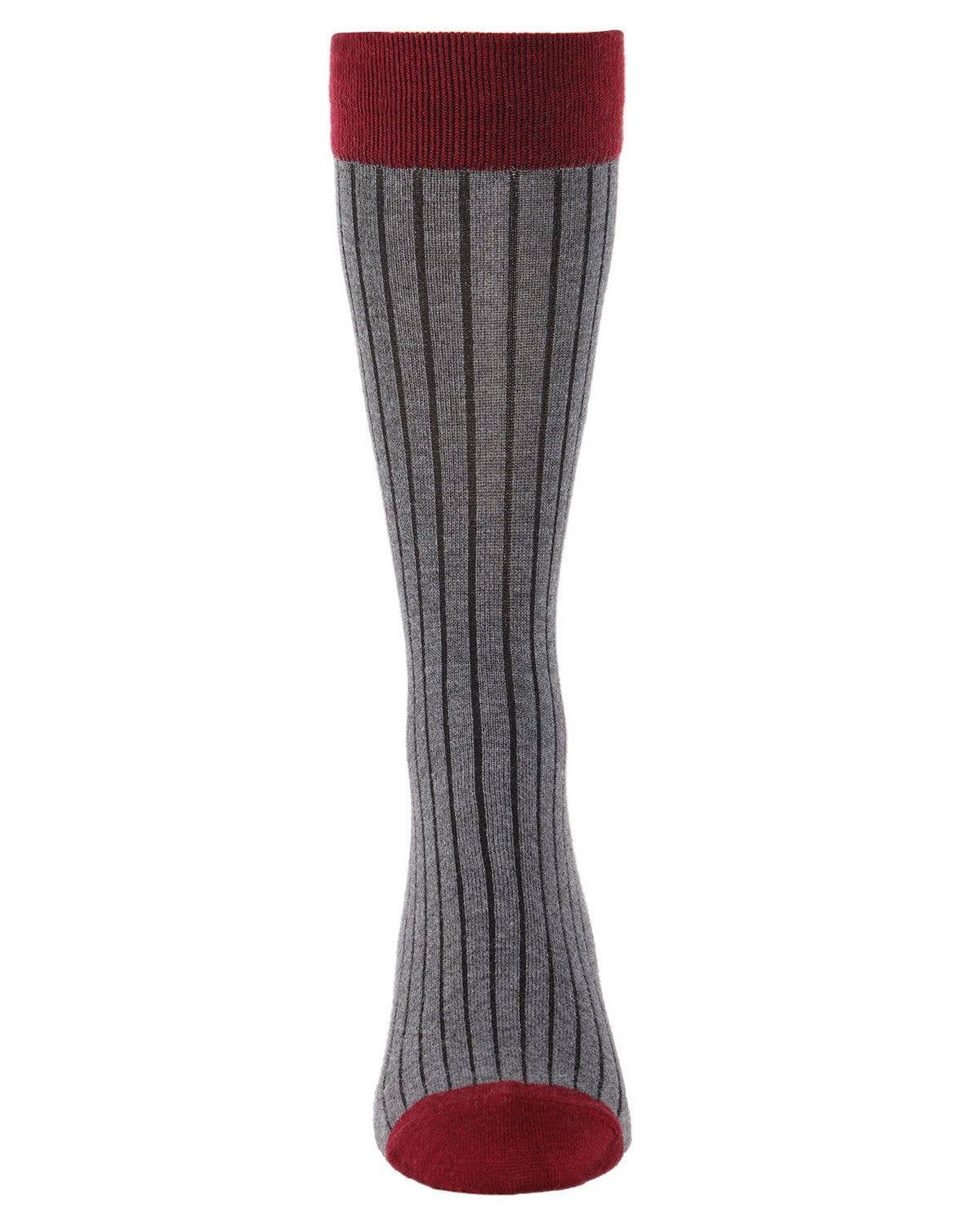MEN'S RIB KNIT CASHMERE BLEND CREW SOCKS