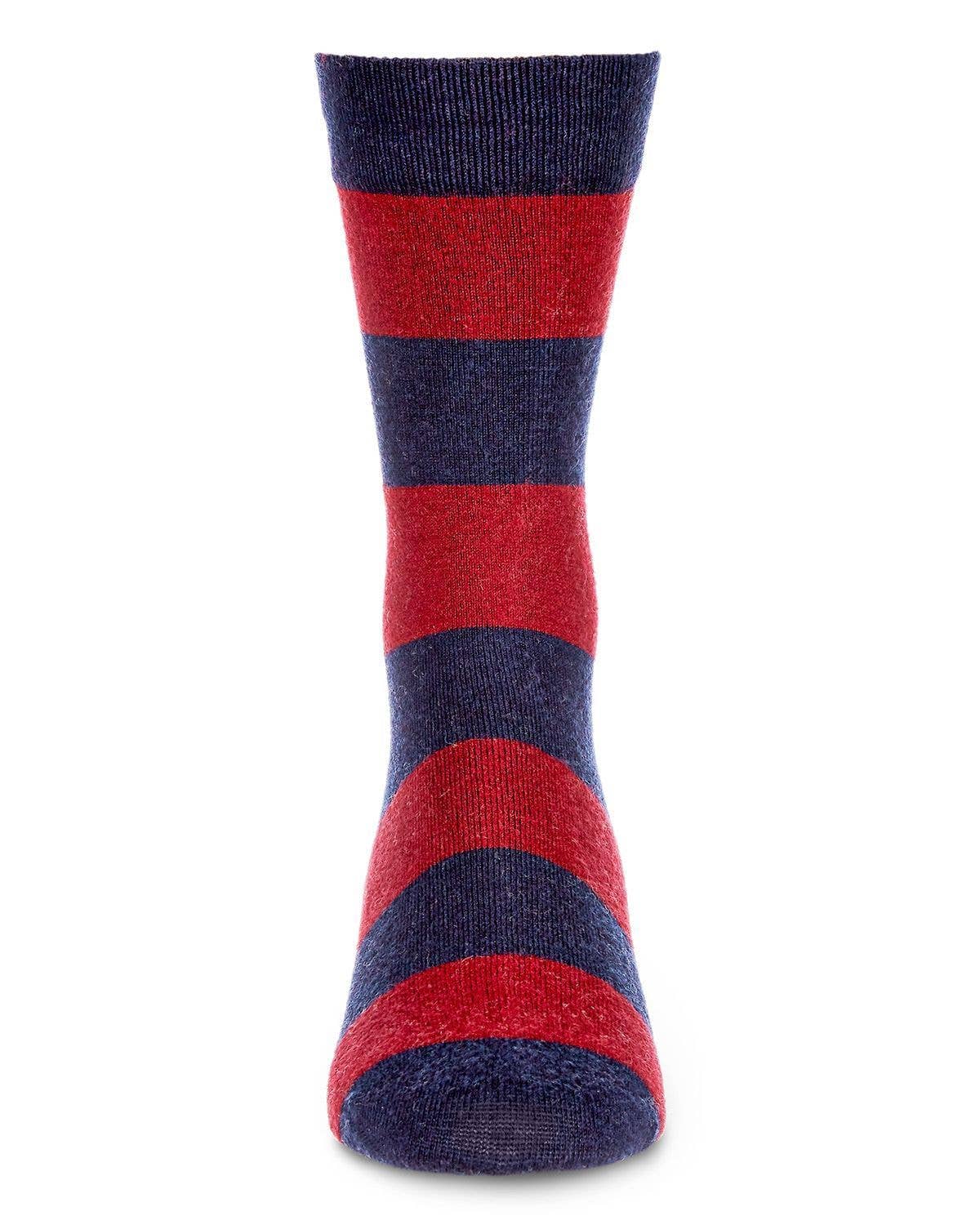 MEN'S STRIPED CASHMERE BLEND CREW SOCKS