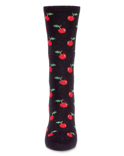 WOMEN'S CHERRY ON TOP CASHMERE BLEND CREW SOCKS