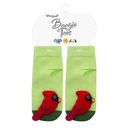 Red Cardinal Bird Boogie Toes Rattle Socks