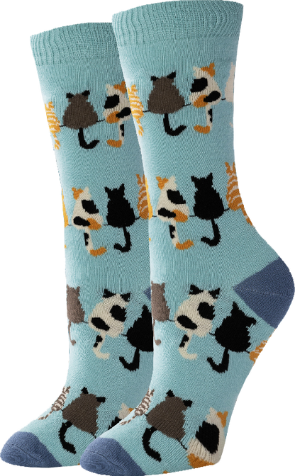 Caturday  Women's Cotton Crew Socks