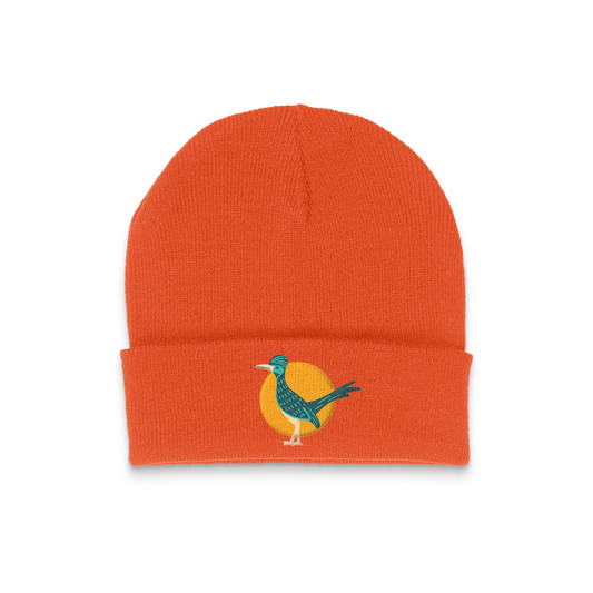 Roadrunner Embroidered Orange Beanie