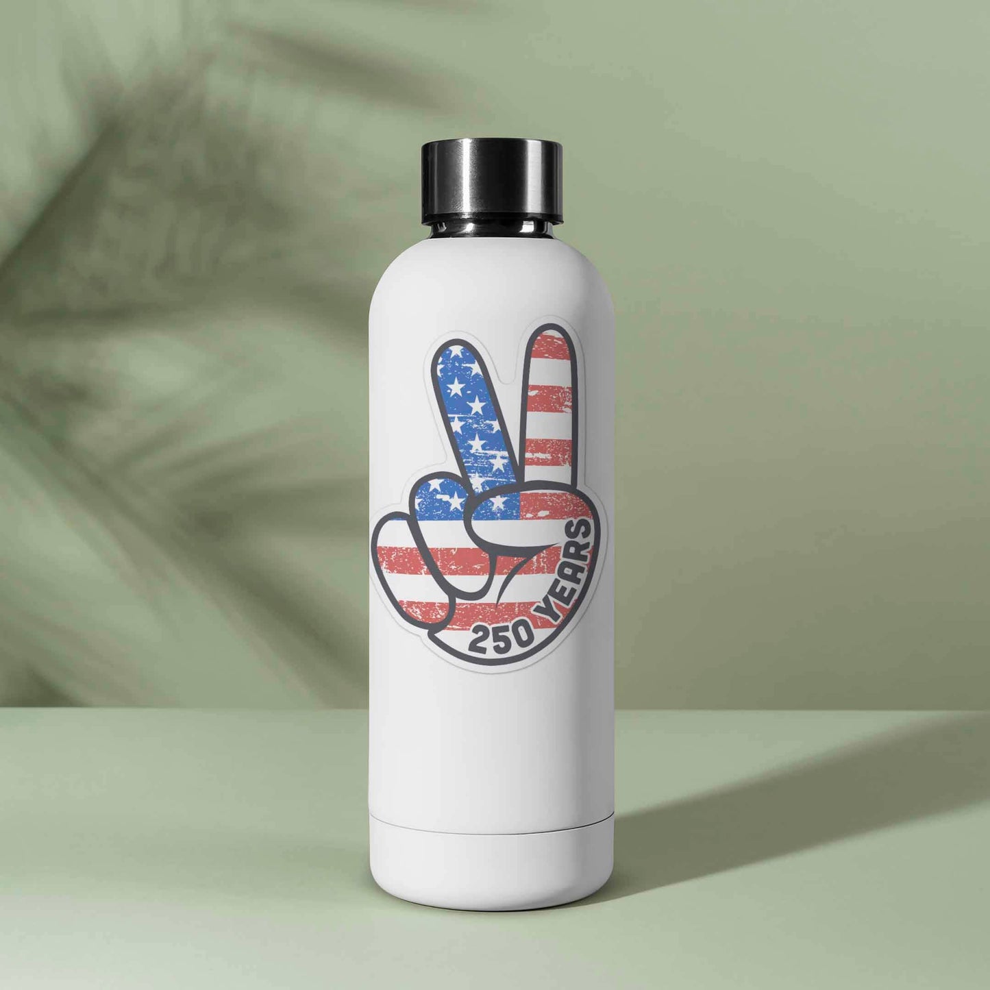 250th American Flag Peace Sign Sticker - Patriotic USA Decal