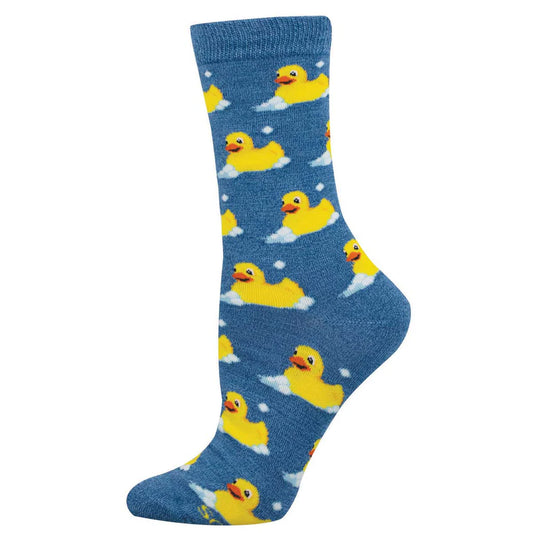 BUBBLE UP, RUBBER DUCK WOMEN'S BAMBOO CREW SOCKS